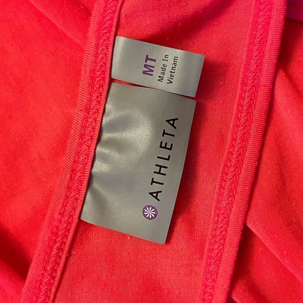 NWOT Athleta Open Back Draped Tank Top Coral Red Sleeveless Women’s - Picture 7 of 8